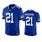 Men's Seattle Seahawks #21 Devon Witherspoon Royal 2023 F.U.S.E. Throwback Vapor Limited Stitched Jersey,baseball caps,new era cap wholesale,wholesale hats